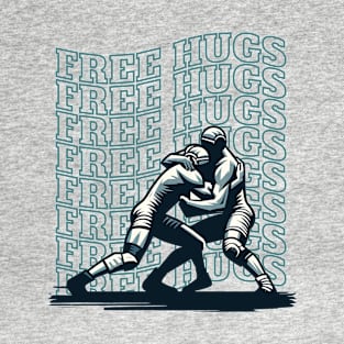 Free Hugs - Retro Wrestling Throwback T-Shirt